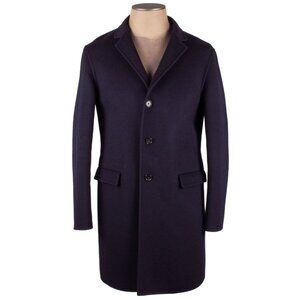 JIL SANDER navy wool classic overcoat